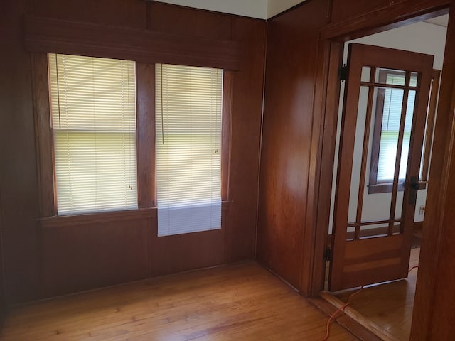 unfurnished room with light hardwood / wood-style floors and a healthy amount of sunlight