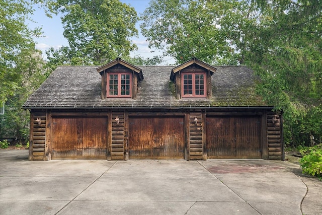 view of garage