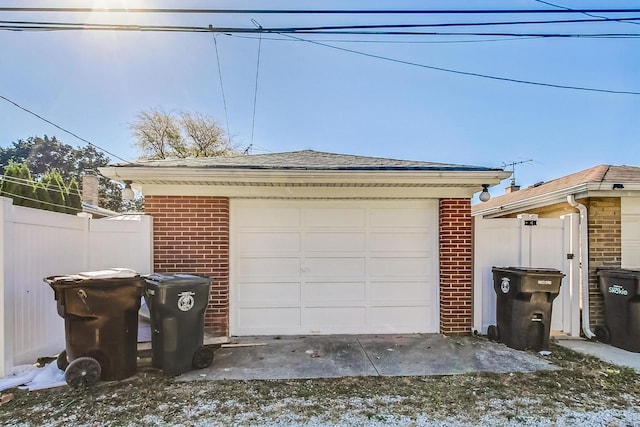 view of garage