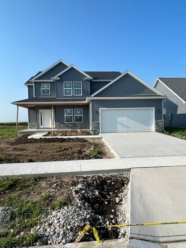 view of front facade featuring a garage