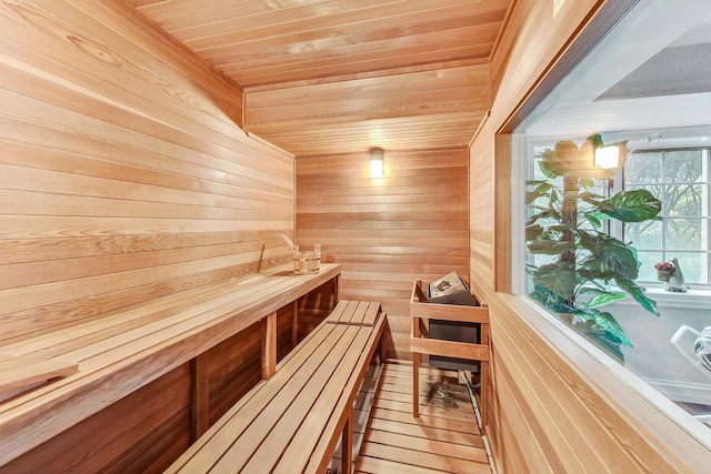 view of sauna / steam room featuring hardwood / wood-style floors