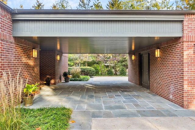 view of patio with a carport