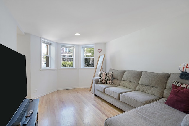 living room featuring light hardwood / wood-style floors