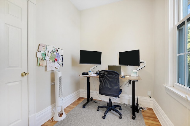 office featuring hardwood / wood-style floors