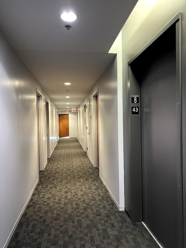 235 W Van Buren St Unit 4302, Chicago, IL 60607 - hall with elevator, dark colored carpet, and baseboards