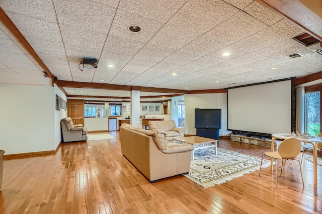 unfurnished living room featuring light hardwood / wood-style floors