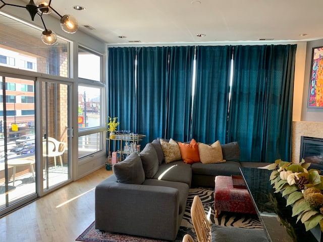 living room featuring hardwood / wood-style flooring