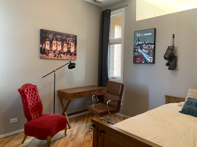 interior space with light hardwood / wood-style floors