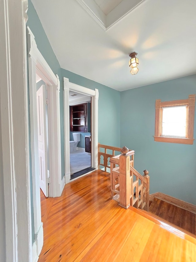 hall featuring wood-type flooring