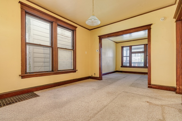 carpeted spare room featuring a healthy amount of sunlight