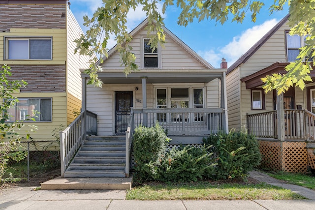 bungalow-style home with covered porch