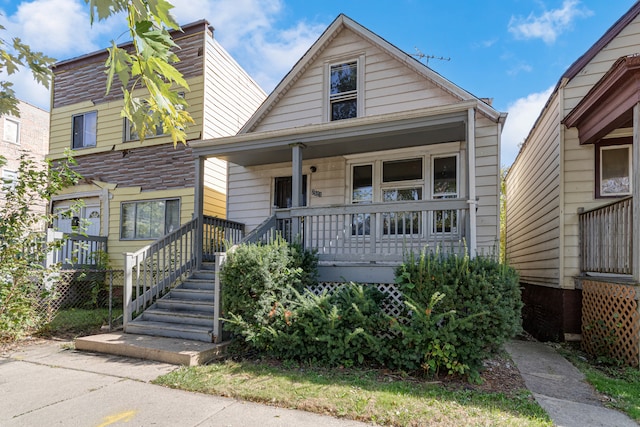 bungalow featuring covered porch