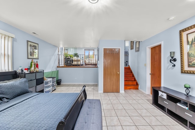 view of tiled living room