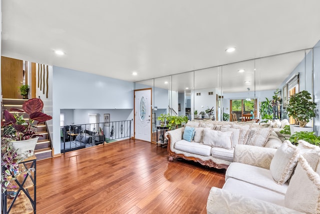 living room featuring hardwood / wood-style flooring