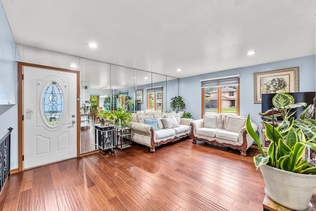 living room with wood-type flooring