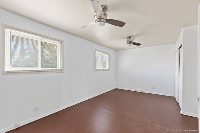 spare room featuring ceiling fan