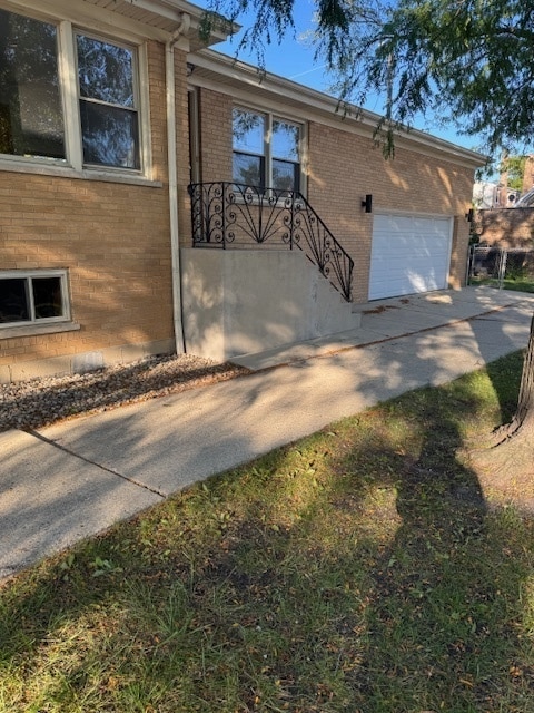 exterior space featuring a garage