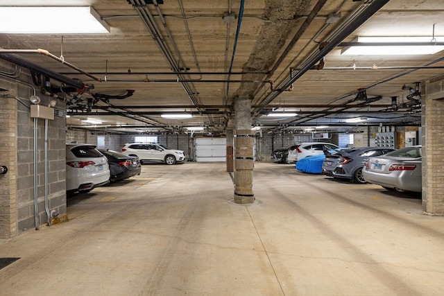 view of parking garage