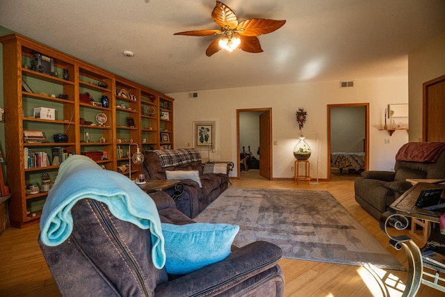 802 Union Rd, Harmon, IL 61042 - living room with a ceiling fan and wood finished floors