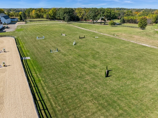 drone / aerial view featuring a rural view