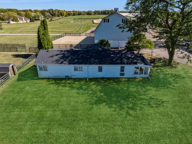 bird's eye view with a rural view