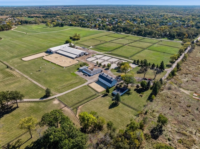 aerial view featuring a rural view