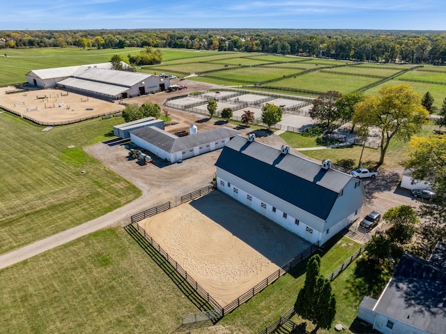 drone / aerial view with a rural view