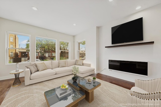 living room featuring hardwood / wood-style floors