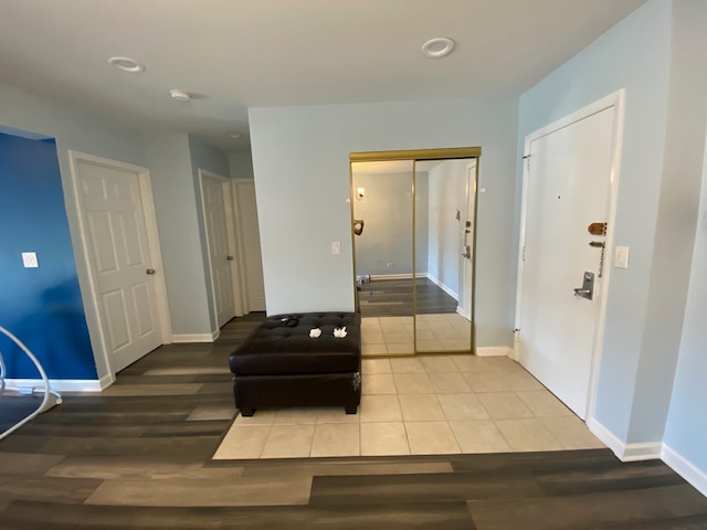 hall featuring hardwood / wood-style floors