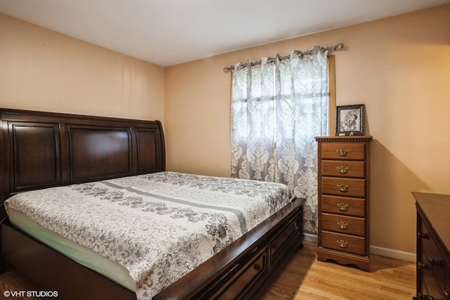 bedroom featuring light hardwood / wood-style flooring