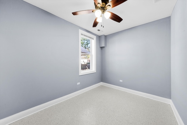 unfurnished room featuring ceiling fan