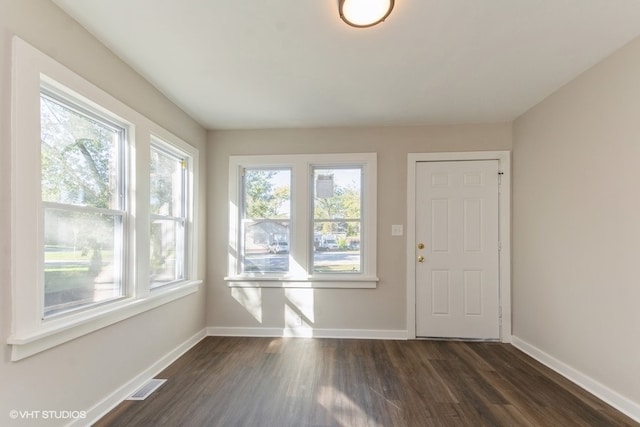 entrance foyer featuring dark hardwood / wood-style floors