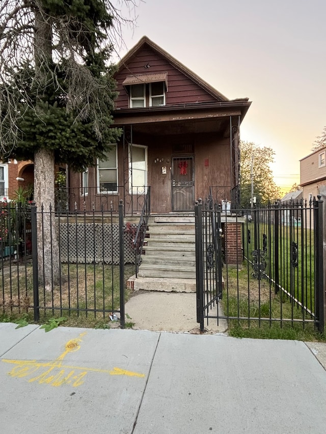 bungalow-style house with a porch