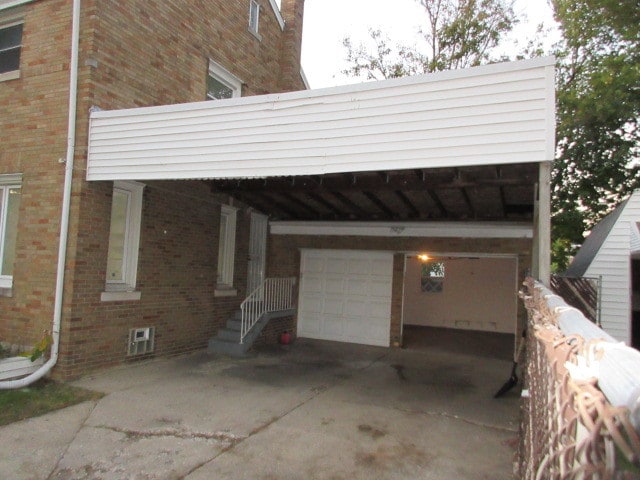 view of garage