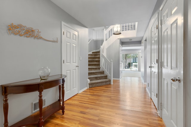 entryway featuring light hardwood / wood-style flooring