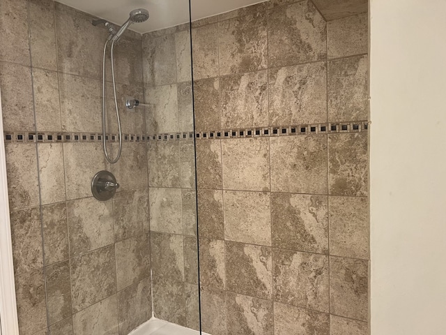 interior details with tiled shower