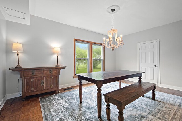 26811 S Kankakee St, Manhattan, IL 60442 - dining space with baseboards and a chandelier
