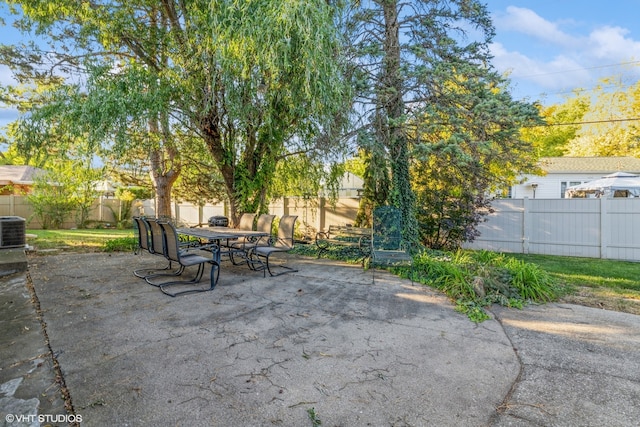 view of patio / terrace with central air condition unit