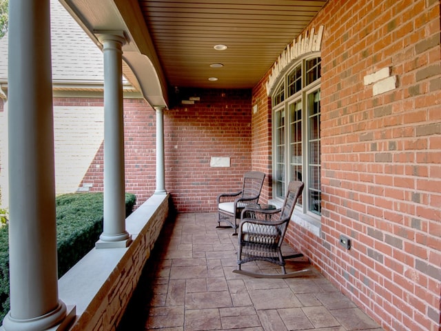 view of patio with a porch