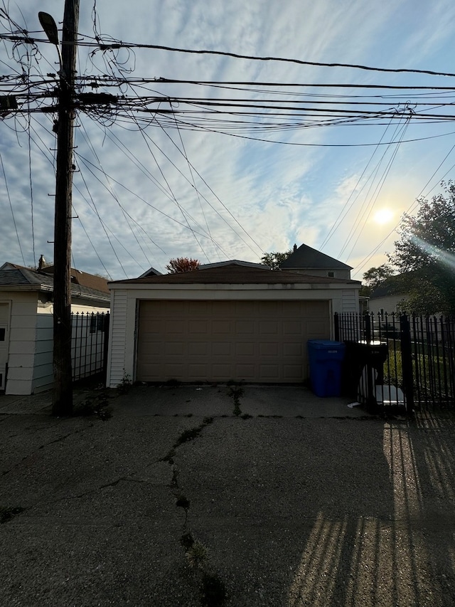 view of garage