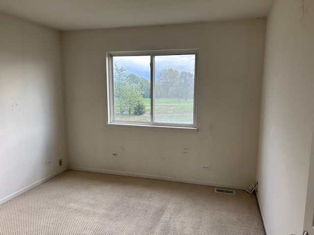 spare room with light carpet