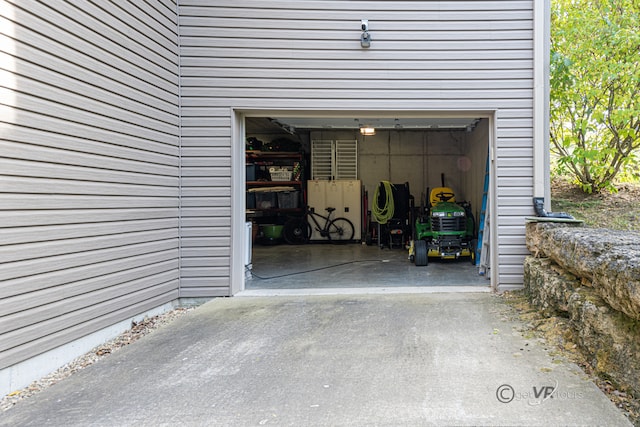 view of garage