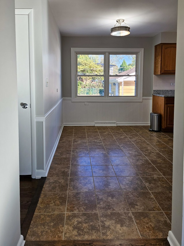 view of unfurnished dining area