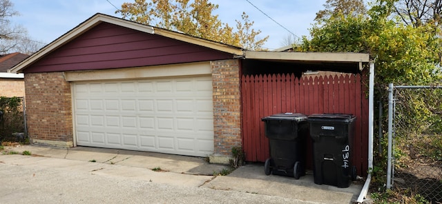 view of garage