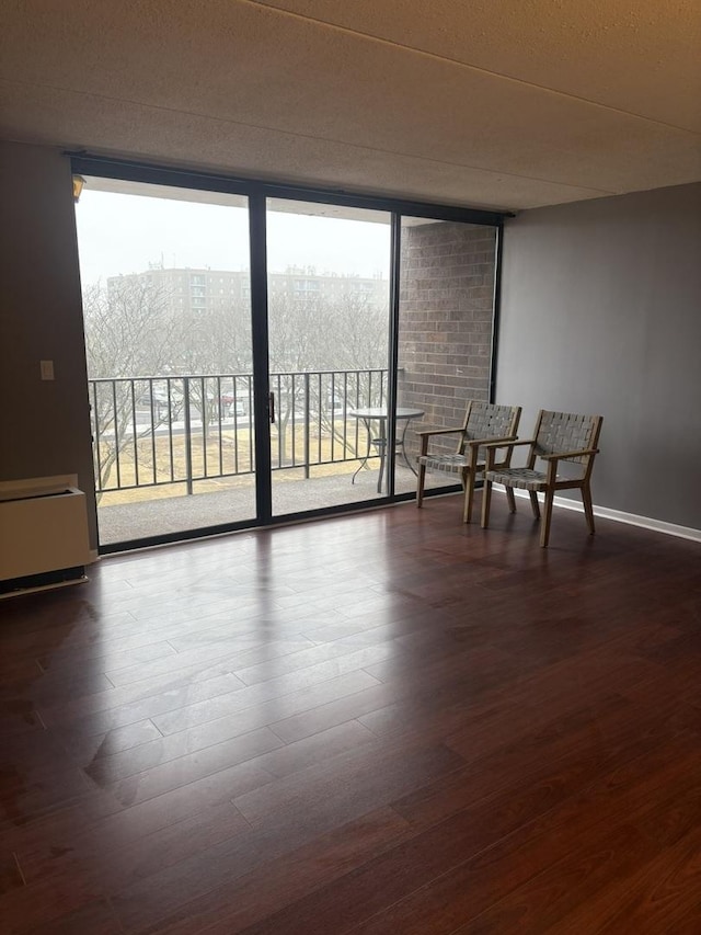 empty room featuring dark wood-type flooring and a healthy amount of sunlight