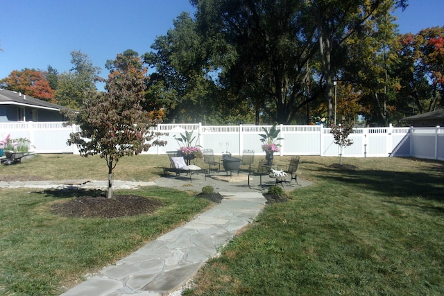 view of yard featuring a patio area