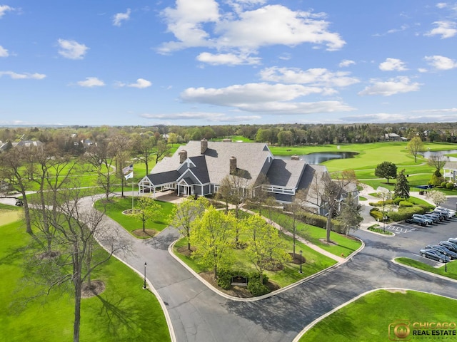 132 N Wynstone Dr, North Barrington, IL 60010 - drone / aerial view of a large body of water and a golf course