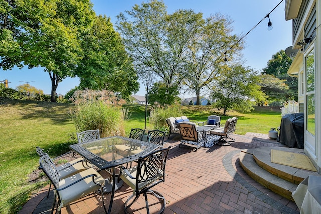 view of patio / terrace featuring a grill