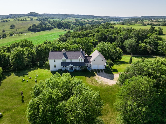 bird's eye view featuring a rural view