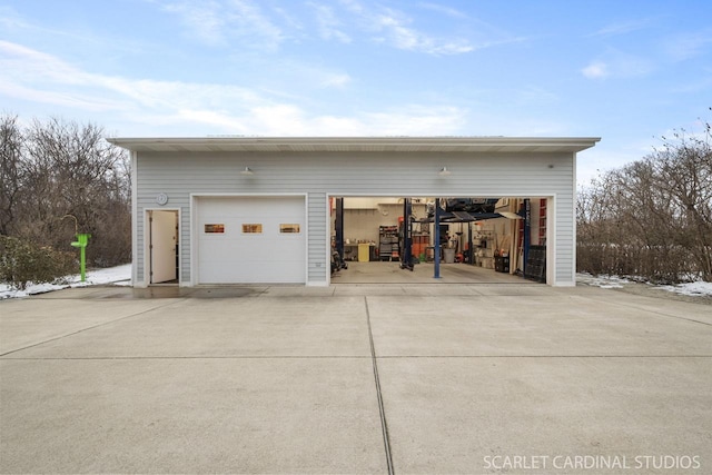 view of garage